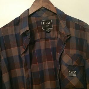 Fox Men's Plaid Shirt - Blue and Brown